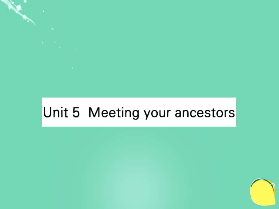 高考英語Unit 5 Meeting your ancestors 新人教版選修8_第1頁