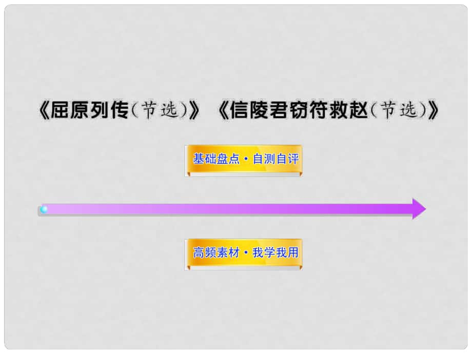 高中语文全程复习方略配套课件 《屈原列传（节选）》《信陵君窃符救赵（节选）》人教大纲版第六册_第1页