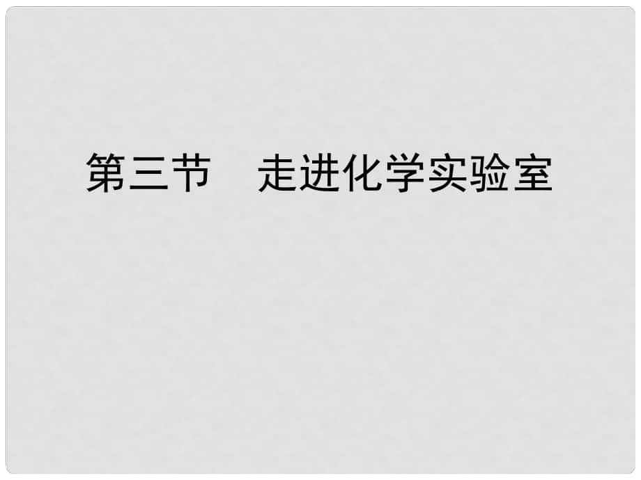 山東省泰安市岱岳區(qū)大汶口鎮(zhèn)柏子中學(xué)九年級化學(xué)《13走進(jìn)化學(xué)實驗室》課件 魯教版_第1頁