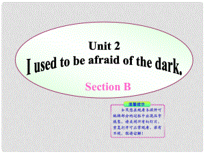 九年级英语《Unit 2 I used to be afraid of the dark》Section B课件 人教新目标版