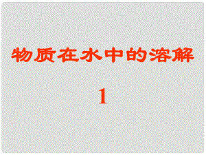 山東省淄博市臨淄區(qū)皇城鎮(zhèn)第二中學九年級化學 物質(zhì)在水中的溶解課件 人教新課標版