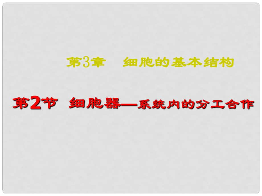 河北省石家庄第十五中学高二生物 32细胞器课件_第1页