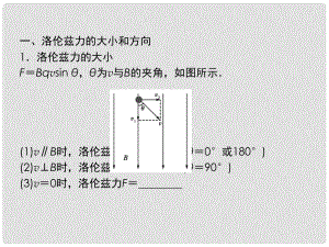 高中物理知識(shí)點(diǎn)總結(jié) 8.1磁場(chǎng)對(duì)運(yùn)動(dòng)電荷的作用課件 選修31