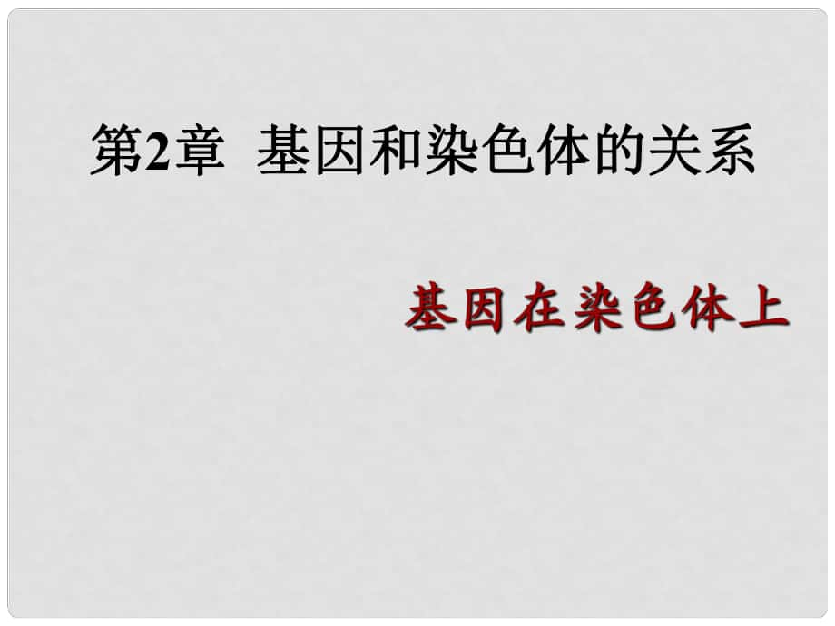 高中生物《第二章 第二節(jié) 基因在染色體上》課件1 新人教版必修2_第1頁