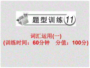 中考英語(yǔ)總復(fù)習(xí) 題型訓(xùn)練11 詞匯運(yùn)用（一）課件 人教新目標(biāo)版