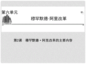 高中歷史 第六單元第2課 穆罕默德 阿里改革的主要內(nèi)容課件 新人教版選修1