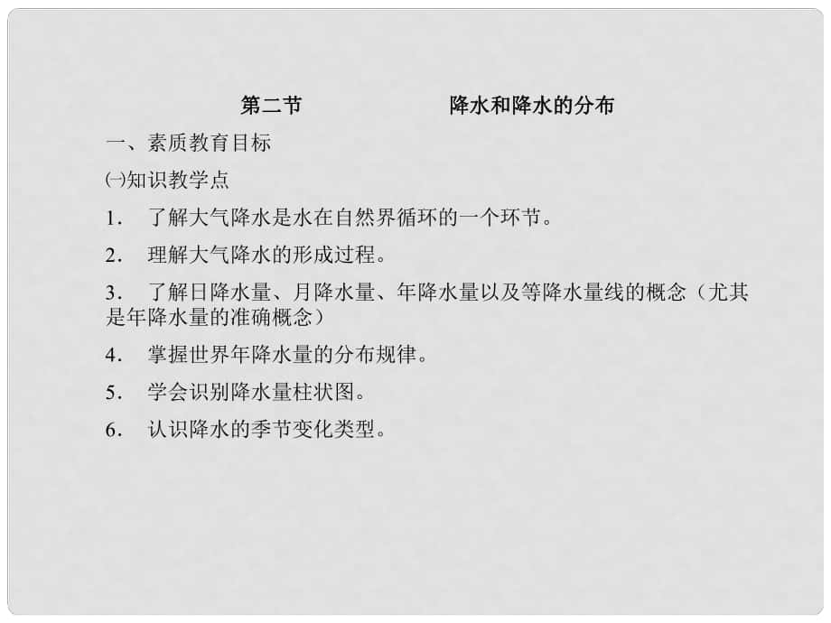 青海省湟川中学第二分校七年级地理 降水和降水的分布课件 人教新课标版_第1页