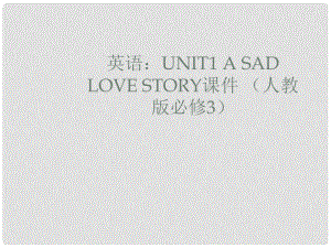 高中英語 Unit1 A Sad Love Story課件 新人教版必修3