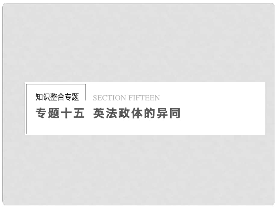 高考政治二輪專題突破 知識整合 專題十五 英法政體的異同配套課件 新人教版_第1頁