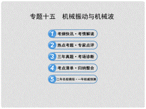 高考物理三輪沖刺 專題十五 機械振動與機械波課件