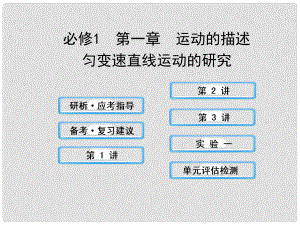 高中物理 1運(yùn)動(dòng)的描述 勻變速直線運(yùn)動(dòng)的研究課件 滬科版