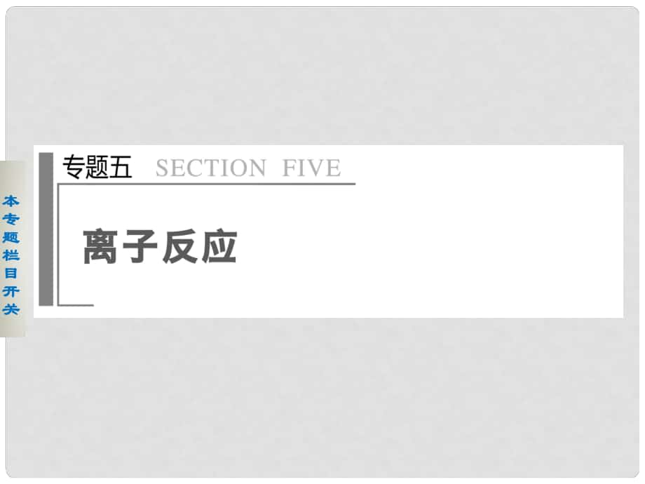 四川省金陽中學高三化學二輪專題突破 專題五離子反應課件_第1頁