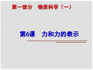 中考科學(xué)第一輪復(fù)習(xí) 第一部分 物質(zhì)科學(xué)（一）第6課 力和力的表示課件