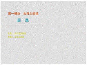 高中語(yǔ)文二輪三輪必備 第1模塊 古詩(shī)文閱讀復(fù)習(xí)課件 新課標(biāo)