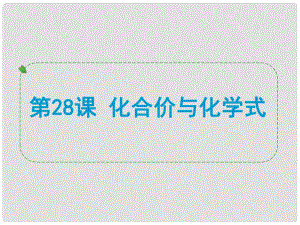 浙江省中考科學(xué)專題復(fù)習(xí) 第28課 化合價與化學(xué)式課件