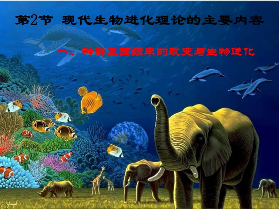 湖南省懷化市湖天中學(xué)高中生物 第7章 第2節(jié) 現(xiàn)代生物進(jìn)化理論的主要內(nèi)容課件 新人教版必修2_第1頁