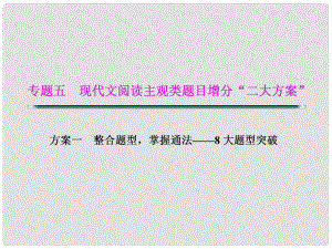 湖北省高考語文二輪復(fù)習(xí)資料 專題五 現(xiàn)代文閱讀主觀類題目增分“二大分類”題型四 語言類題目課件