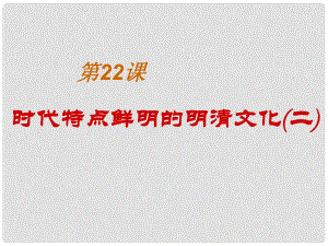 廣東省深圳市文匯中學(xué)七年級(jí)歷史下冊(cè) 第22課 時(shí)代特點(diǎn)鮮明的明清文化（二）課件 新人教版