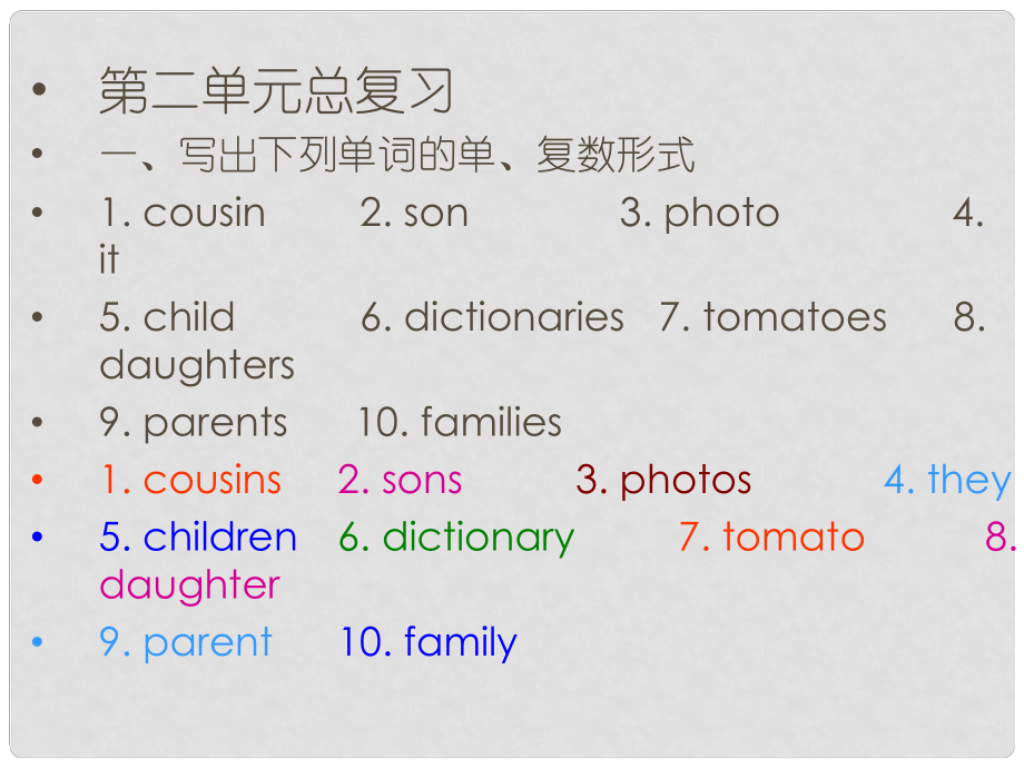 湖北省十堰市竹山縣茂華中學(xué)七年級(jí)英語(yǔ)上冊(cè) Unit 2 This is my sister總復(fù)習(xí)課件 （新版）人教新目標(biāo)版_第1頁(yè)