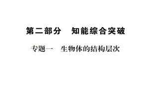 中考生物 專題綜合突破 專題一 生物體的結構層次課件