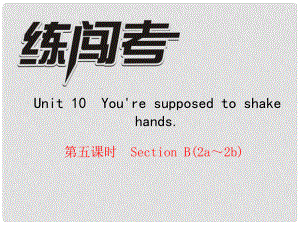 九年級英語全冊 Unit 10 You're supposed to shake hands（第5課時）Section B（2a2b）課件 （新版）人教新目標版