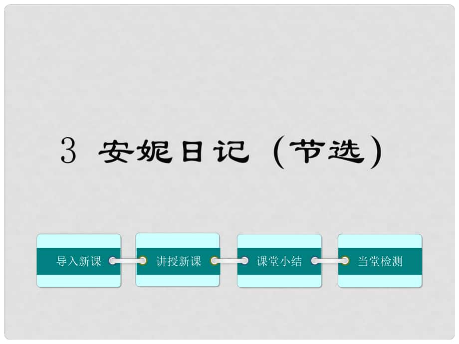 九年級語文上冊 第一單元 3《安妮日記（節(jié)選）》課件 鄂教版_第1頁