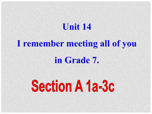 山東省鄒平縣實(shí)驗(yàn)中學(xué)九年級(jí)英語(yǔ)全冊(cè) Unit 14 I remember meeting all of you in Grade 7 Section A課件3 （新版）人教新目標(biāo)版