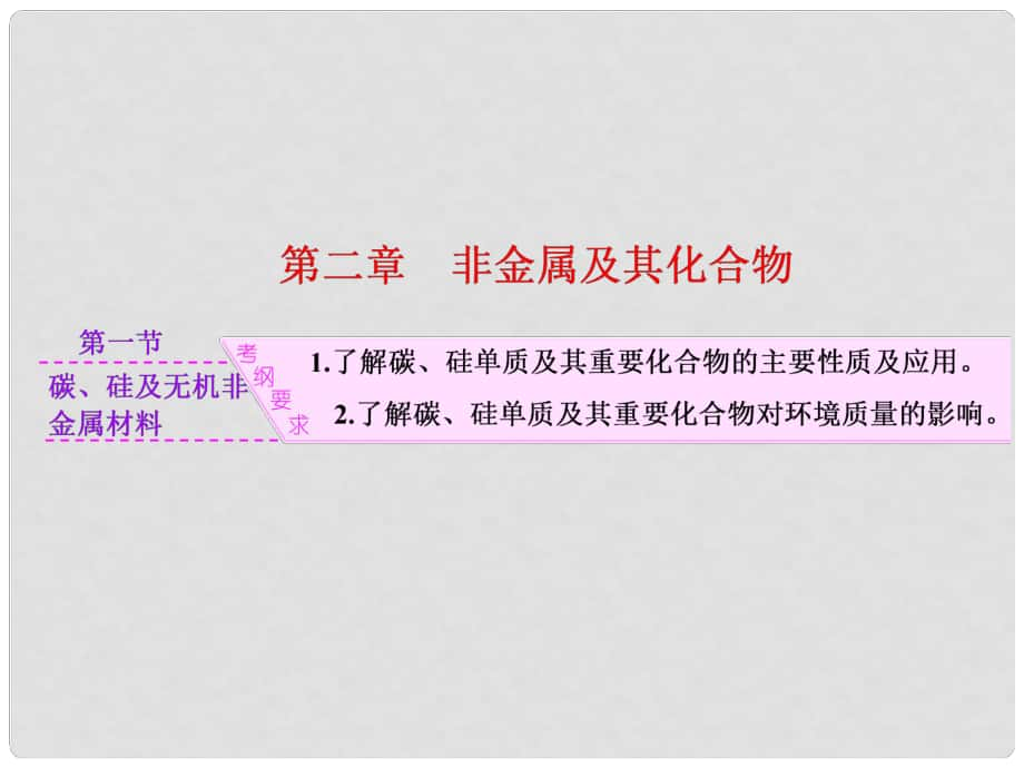 江西省横峰中学高考化学一轮复习 模块一 第二章 第一节 碳 硅及无机非金属材料课件_第1页