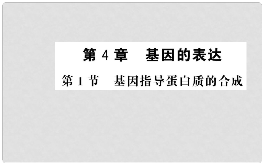 高中生物 第4章第1節(jié) 基因指導(dǎo)蛋白質(zhì)的合成課件4 新人教版必修2_第1頁(yè)