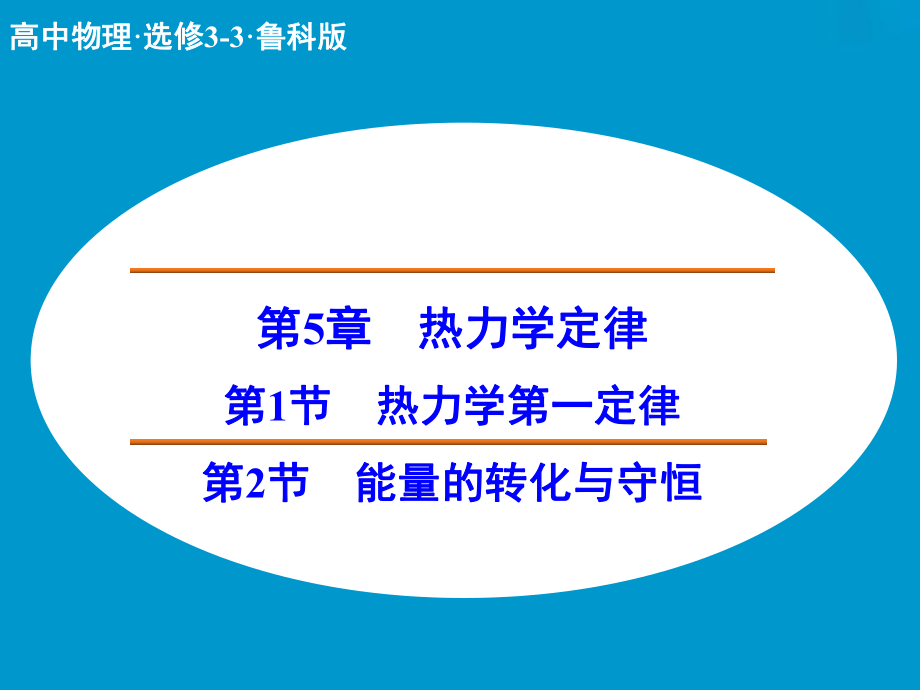 高中物理 熱力學(xué)第一定律 能量的轉(zhuǎn)化與守恒課件 魯科版選修33_第1頁