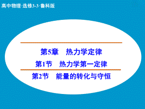 高中物理 熱力學第一定律 能量的轉(zhuǎn)化與守恒課件 魯科版選修33