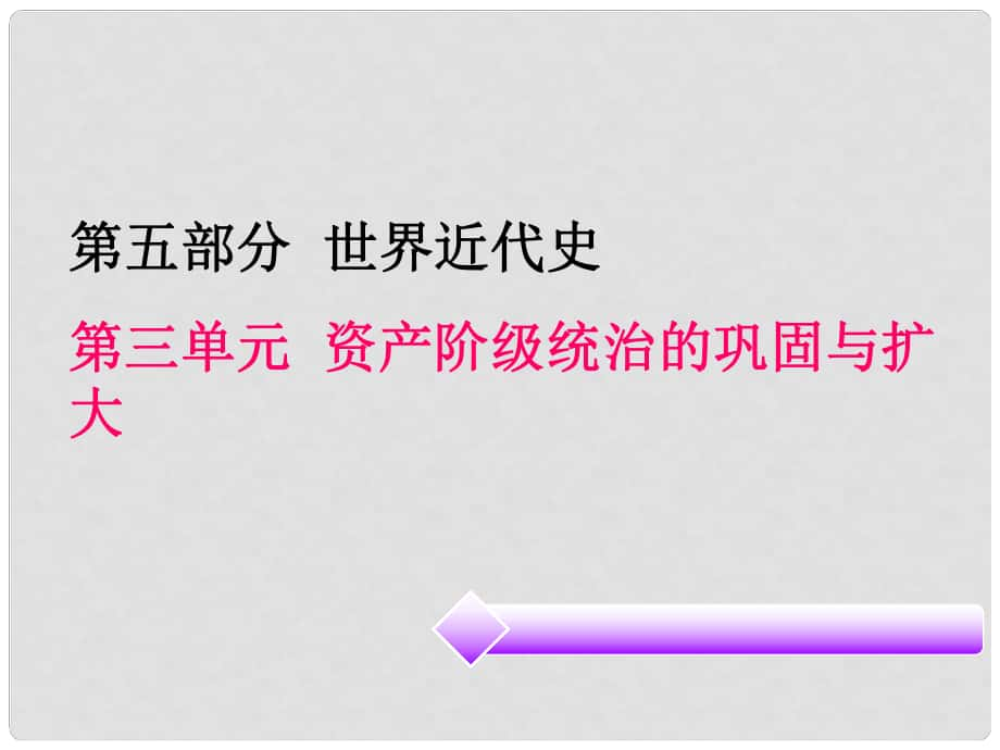 廣東省中考?xì)v史必備復(fù)習(xí) 第五部分 世界近代史 第三單元 資產(chǎn)階級統(tǒng)治的鞏固與擴(kuò)大課件_第1頁