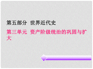 廣東省中考?xì)v史必備復(fù)習(xí) 第五部分 世界近代史 第三單元 資產(chǎn)階級統(tǒng)治的鞏固與擴(kuò)大課件