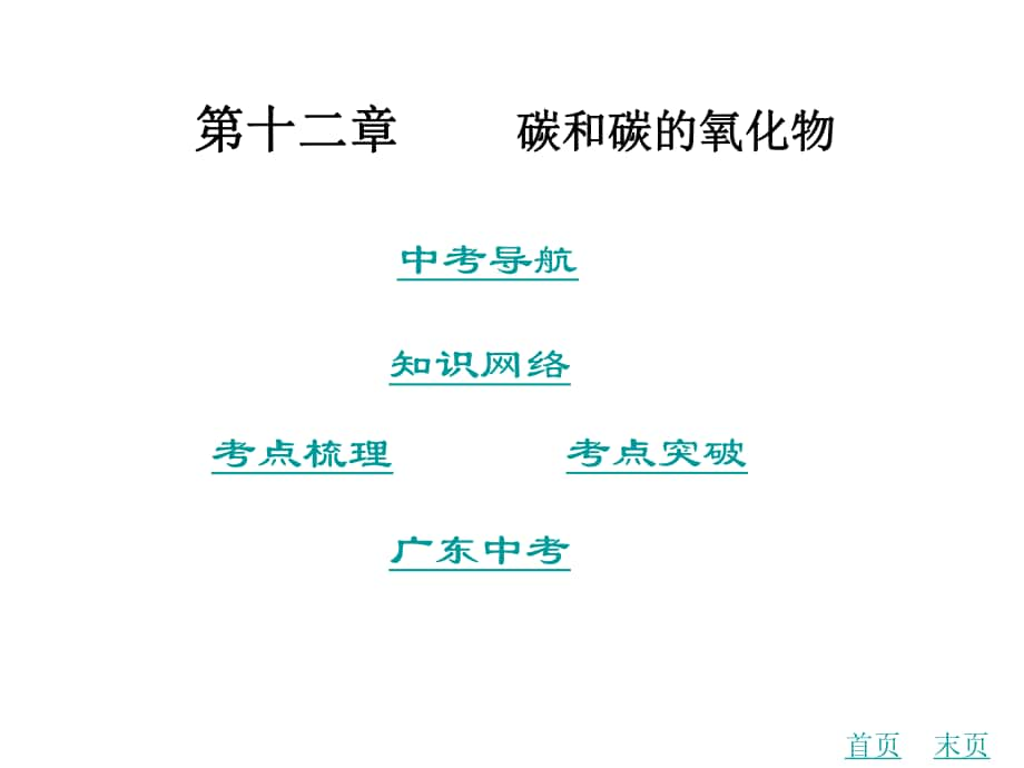 中考化学 第十二章 碳和碳的氧化物复习课件 新人教版_第1页