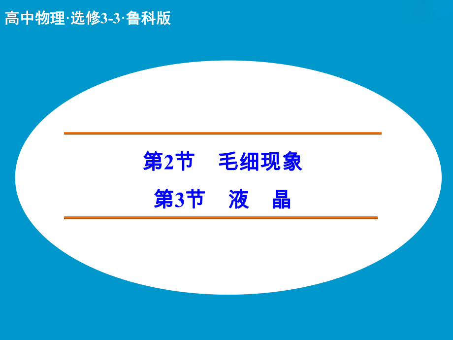 高中物理 毛细现象 液晶课件 鲁科版选修33_第1页