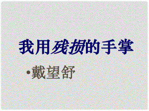 山東省臨沂市蒙陰縣第四中學(xué)九年級語文下冊《2 我用殘損的手掌》課件 新人教版