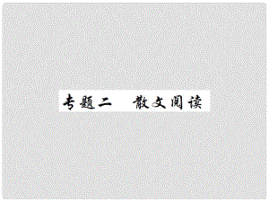 中考語文二輪復習 專題能力提升 第三部分 現(xiàn)代文閱讀 專題二 散文閱讀（精練）課件