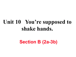 九年級英語全冊 Unit 10 You’re supposed to shake hands（第5課時）Section B（2a3b）作業(yè)課件 （新版）人教新目標(biāo)版