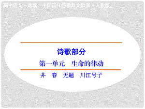 高中語文 詩歌部分 第1單元 井 無題 川江號子課件 新人教版選修《中國現(xiàn)代詩歌散文選讀》