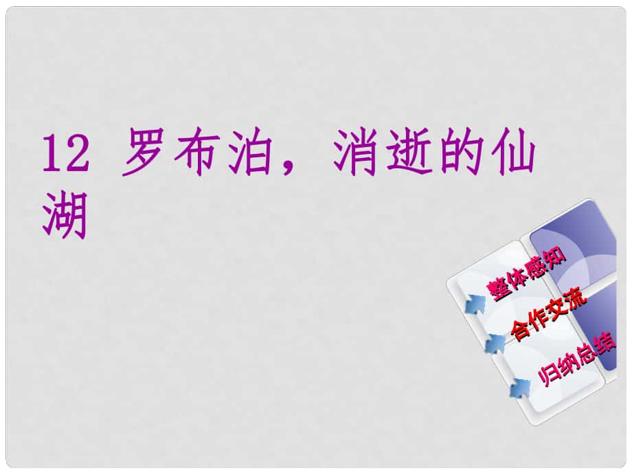 教與學 新教案八年級語文下冊 第三單元 12《羅布泊消逝的仙湖》課件 （新版）新人教版_第1頁