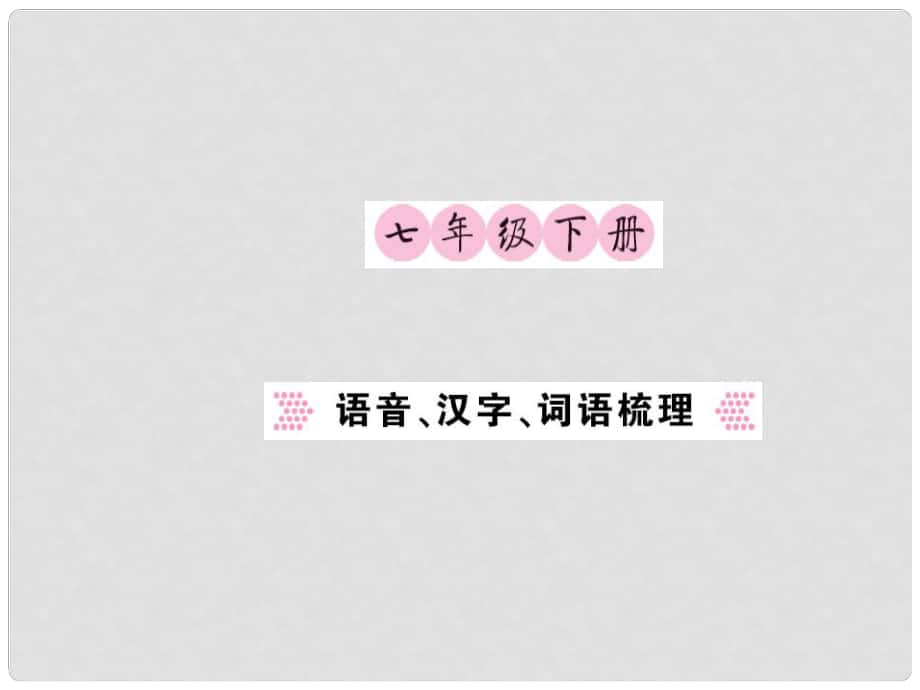 中考语文 七下 语音、汉字、词语梳理课件_第1页