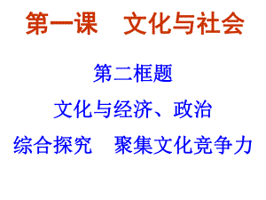 福建省漳州市薌城中學(xué)高中政治 第一課 第二框 文化與經(jīng)濟(jì)政治課件 新人教版必修3