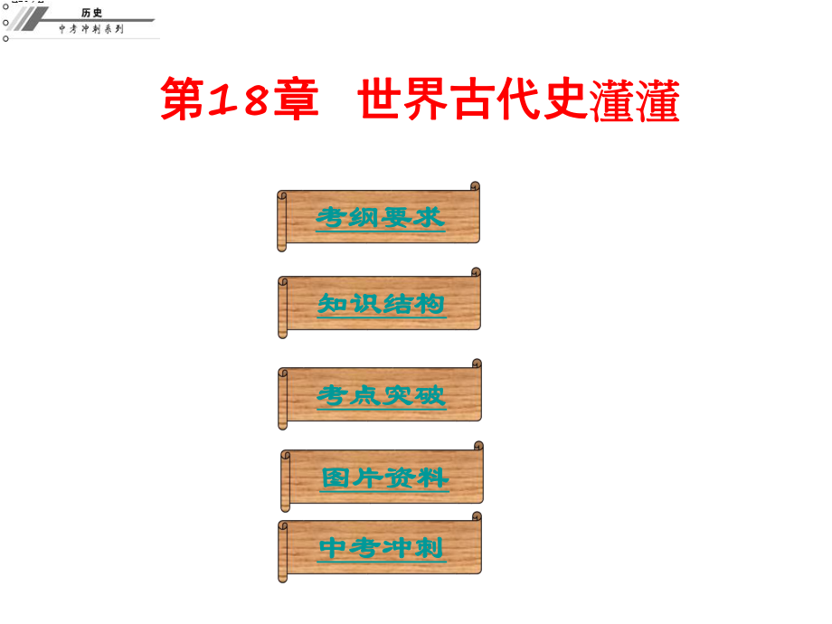 廣東省中山市中考歷史沖刺復習 基礎梳理 第18章 世界古代史課件_第1頁