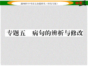 中考命題研究（懷化）中考語文 第二編 積累運(yùn)用突破篇 專題五 病句的辨析與修改精講課件