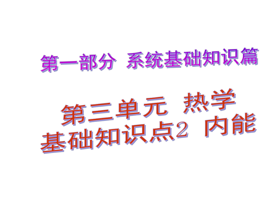 中考解讀（廣州專版）中考物理 第1部分 系統(tǒng)基礎知識篇 第三單元 熱學（知識點2）內(nèi)能復習課件_第1頁