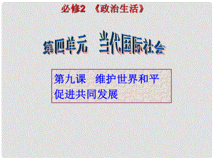 四川省成都市第七中學(xué)高三政治一輪復(fù)習(xí) 第九課 維護世界和平 促進共同發(fā)展課件 新人教版必修2