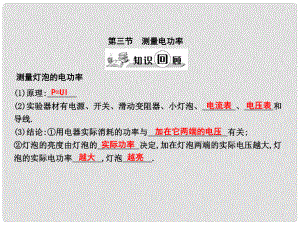 練案九年級物理全冊 第16章 電功 電功率 第3節(jié) 測量電功率課件 （新版）滬科版