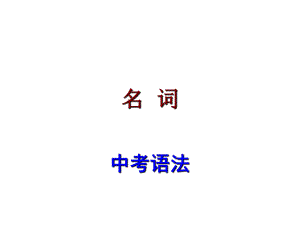 廣東省中考英語 語法考點(diǎn)復(fù)習(xí) 名詞課件