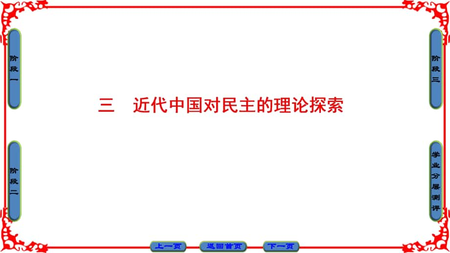 高中歷史 專題1 民主與專制的思想淵源 3 近代中國對民主的理論探索課件 人民版選修2_第1頁