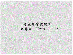 河南省中考英語 考點跟蹤突破20 九年級 Units 1112練習(xí)課件